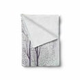 thumbnail image 2 of Saying Soft Flannel Fleece Throw Blanket, Country Style House Trees Sketch Illustration Its a Day Words, Cozy Plush for Indoor and Outdoor Use, 60" x 80", Lavender and White, by Ambesonne, 2 of 6