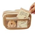 thumbnail image 4 of Estuche para Lápices Capybara 9 Capas Con Pegatinas Lona para Útiles Escolares (café), 4 of 7