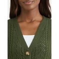 thumbnail image 4 of Time and Tru Women's and Women's Plus Cable Knit Cardigan Sweater, Lightweight, Sizes XS-4X, 4 of 5