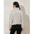 thumbnail image 6 of PrettyGuide Womens Sweatshirt Fashion Half Zip Stand Collar Scuba Cropped Pullover Athletic Sweatshirt Rainy Day M, 6 of 6