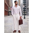 thumbnail image 4 of RICHCOIN Men Casual Pants Regular Fit Elastic Waist Lightweight Trousers Pleated Dress Pants For Men Beach with Pocket, 4 of 7