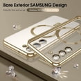 thumbnail image 2 of Case Magnetic for Samsung Galaxy S24 Plus,Cover Compatible with Magsafe [Slim Fit][Electroplated-Paint] Transparent Back Cover with Camera Protect Phone Case for S 24 Plus-Green, 2 of 14