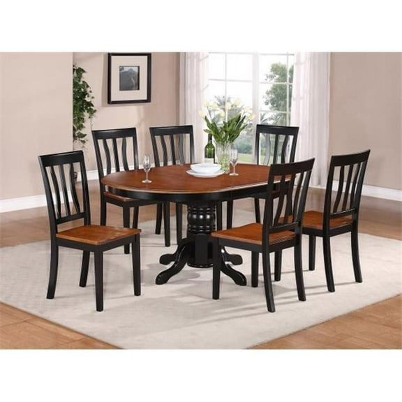 5PC Oval Dining Set with Single Pedestal with 18 in. butterfly leaf and 4 wood seat chairs