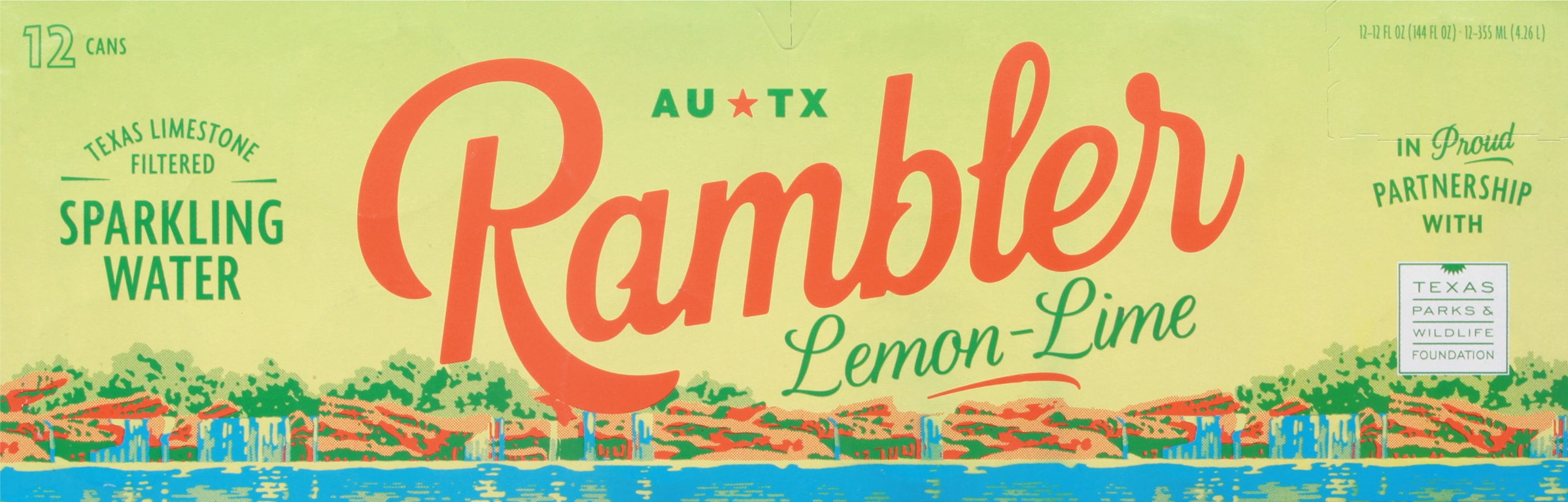 Rambler Sparkling Water Lemon Lime 12 Pack 144 fl oz (Pack of 2)