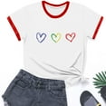 thumbnail image 3 of Summer T-shirts for Kids 3-14 Years Soft Tshirts Short Sleeve Colorblock Boys Girls Crew Neck Base Tee Shirt (3 Years, Red 04), 3 of 6
