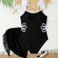thumbnail image 7 of Baby Swimsuit Girl Girl's Solid Color Bikini One Piece Swimsuits with Skirt Girls' Swimwear Black 9-10 Years, 7 of 7