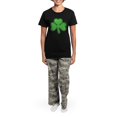 thumbnail image 4 of CafePress - Shamrock Women's Dark Pajamas - Women's Short Sleeve Print T-Shirt and Pants Dark Cotton Pajama Set, 4 of 7