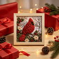 thumbnail image 4 of 3D Christmas Fabric Poke Art Kit, Complete DIY Punch Needle Craft Supplies, Vintage Holiday Wall‑Hanging Decoration for Adults and Beginners (Bird), 4 of 5