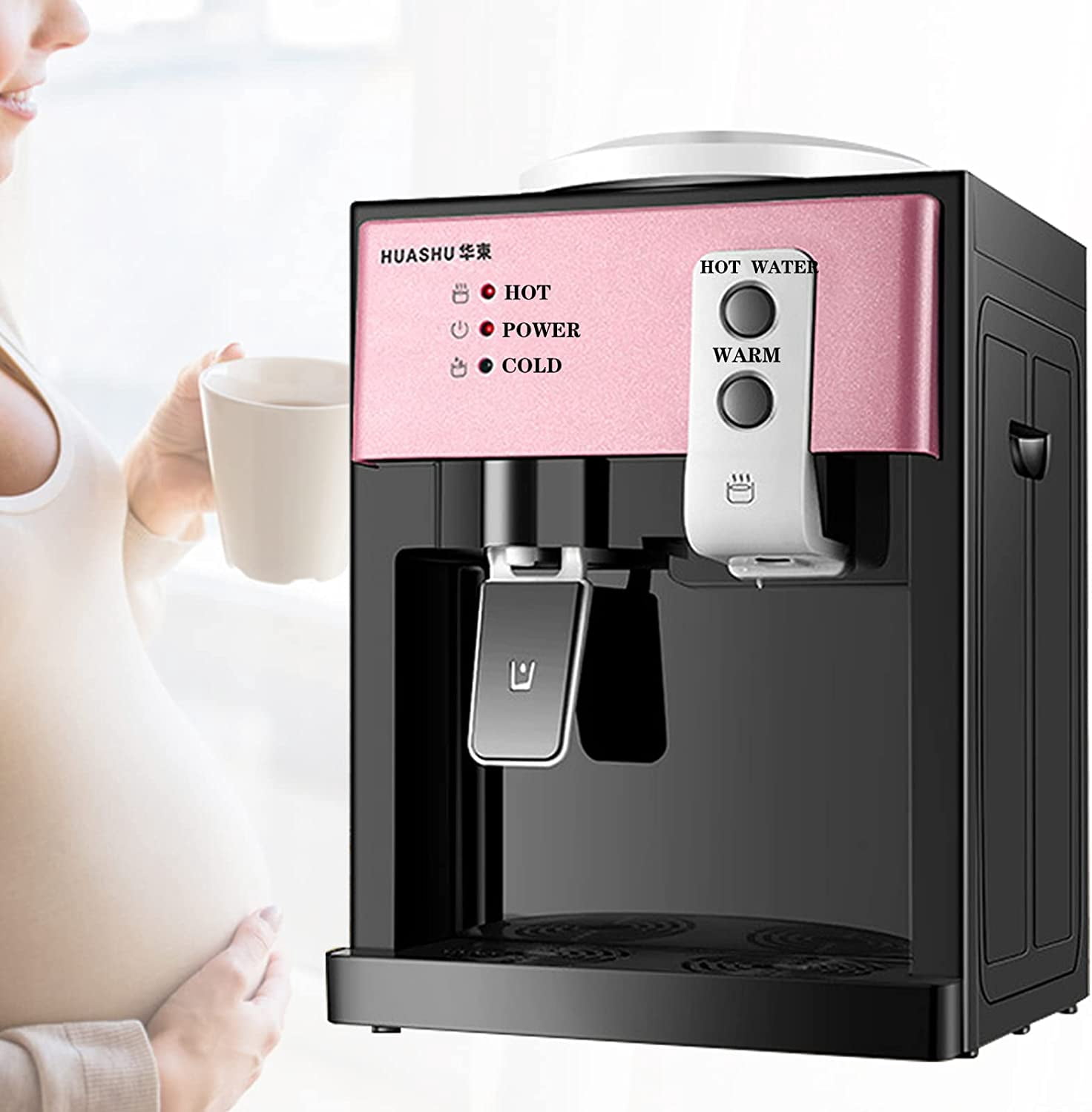 Loyalheartdy 5 Gal Electric Hot and Cold Water Cooler Dispenser  550W Desktop Top Loading Home Office