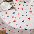 thumbnail image 2 of Nappe du 4 Juillet Patriotique Rouge Bleu Étoiles Blanche 60 Pouces Ronde - Nappe en Polyester Réutilisable Résistante à l'Eau pour Fête Pique-Nique Dîner, 2 of 6