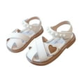 thumbnail image 3 of LIUJUNSHOP Toddler And Little Girl Summer Sandals For Outdoor Play Comfortable Lightweight Breathable Kids Footwear With Flexible Sole Ages 12 Months To 7 Years Beige 18-24 Months, 3 of 5