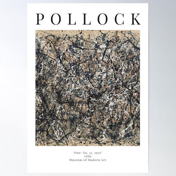 Jackson Pollock - One: No. 31, 1950 - Exhibition Poster Poster Wall Art, Modern Wall Decor For Living Room Bedroom, 8x12 UNFRAMED