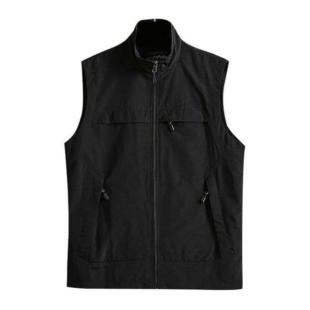 Men's Cargo Vest Jacket Casual Outdoor Work Safari Fishing Travel Photo  Summer Utility Vest with Multi Pockets 