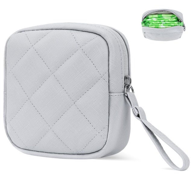 Bolsa de almacenamiento para toallas sanitarias Likesing de cuero PU gris