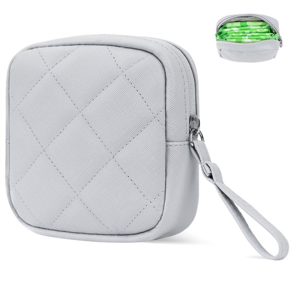 Bolsa de almacenamiento para toallas sanitarias Likesing de cuero PU gris