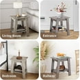 thumbnail image 3 of Riedhoff Wooden End Table, Farmhouse 2-Layer Storage Shelves, 15.51 x 11.81 x 18.98", 2 Piece, Gray, 3 of 6