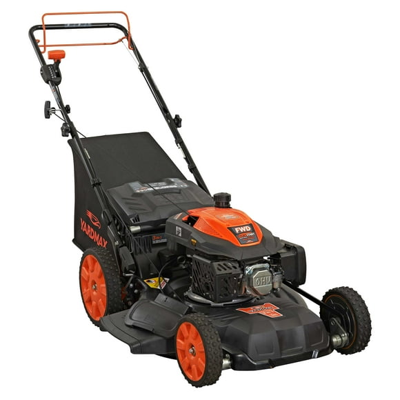 Yardmax YG2860 22" 201cc OHV Gas Powered Self-Propelled Walk-Behind Lawn Mower, 3-in-1, CVT, FWD, 7 Cutting Heights