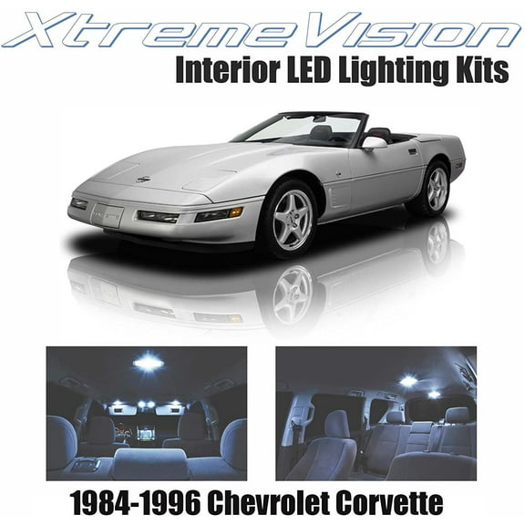 Xtremevision Interior LED for Chevrolet Corvette 1984-1996 6 Pieces Cool White Interior LED Kit   Installation Tool