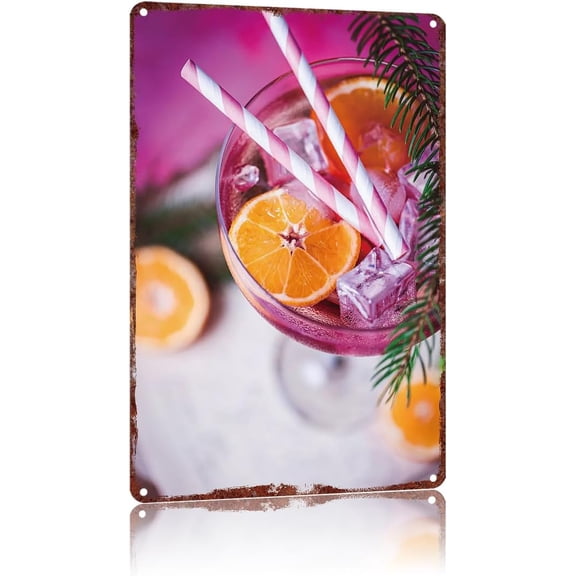 Metal Signs Drink Vintage Signs Retro Aluminum Tin Sign For Kitchen Office Home Bar Cafe Decor 8X12 Inch