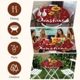 thumbnail image 7 of Red Sunshine Sunflower Round Tablecloth, Fitted Table Cover with Elastic for 45"-54" Round Tables, Pastoral Bees Farmhouse Floral Table Cloth Outdoor Indoor Dinning Party Waterproof Tablecloths, 7 of 7