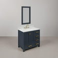 thumbnail image 2 of Water Creation Madison 36" Wood Single Bathroom Vanity in Blue & Satin Gold, 2 of 8