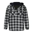 thumbnail image 2 of DDAPJ pyju Plus Size Hooded Jacket for Men Clearance Sales,Thick Plaid Shirt Jacket Quilted Lined Zip Up Hoodies Winter Warm Coat with Pockets S - 5XL, 2 of 5