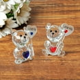 thumbnail image 3 of Crystal Bear Statue, Clear Crystal Bear Figurine Valentine's Day Gift, Beautiful Glass Bear Decoration Cute Red Love Little Bear Statue Home Decoration, 3 of 6