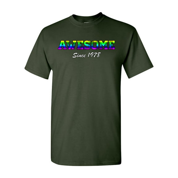 Awesome Since 1978 Colorful Gift Novelty DT Adult T-Shirt Tee