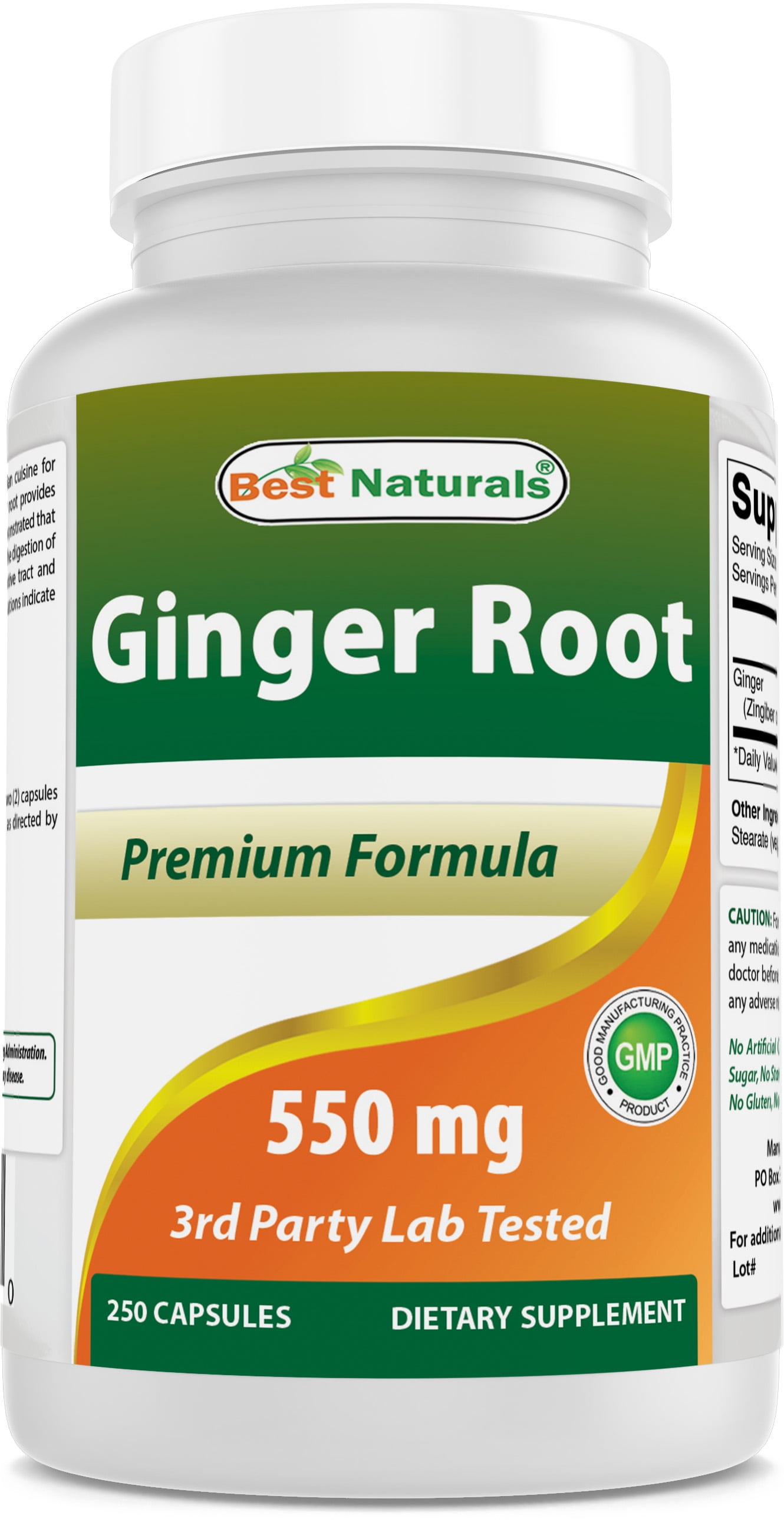 Best Naturals Ginger Root 550 mg 250 Capsules