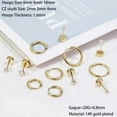 thumbnail image 3 of Dainty 6 Pairs Surgical Steel Earrings Sets for Multiple Piercing, Lightweight 14K Gold Plated Small Huggie Hoop Earrings, Flat Back Tiny Ball CZ Stud Earrings for Cartilage, Helix, Lobe, 3 of 7