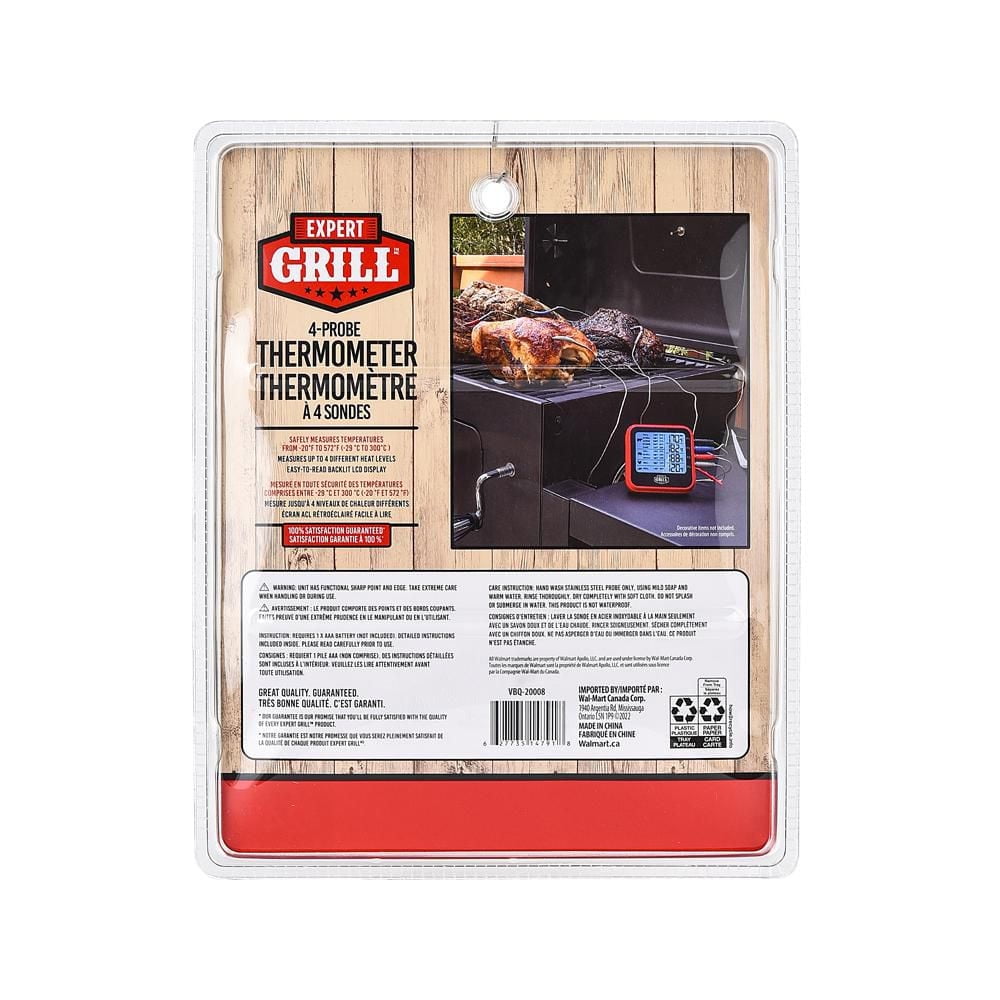 Expert Grill Four Probes Waterpro BBQ Grilling Thermometer