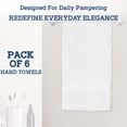 thumbnail image 4 of Casa Lino 6Pc Hand Towels for Gym & Spa (24" x 16") 100% Cotton, 400GSM, Ultra Soft & Absorbent (White), 4 of 7