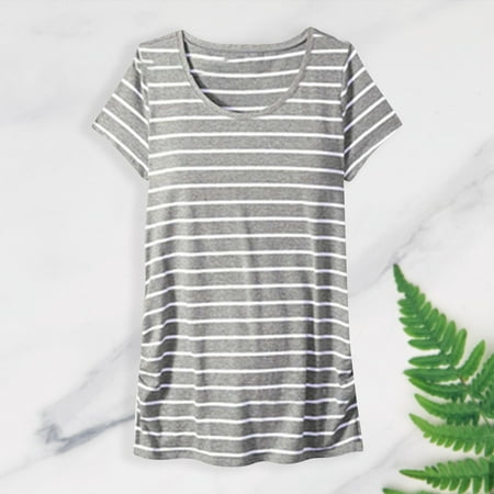 

Women Short Sleeve Maternity Tshirt Solid Color Irregular Hem Classic Tee Top Pregnancy Clothes Summer Clothes Loose T-shirt