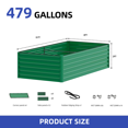 thumbnail image 2 of ModFusion 2-Pack 8×4×2 ft Raised Garden Bed Kit with Reinforcement Bars, Safety Rubber Edging, Corrugated Galvanized Metal Steel, 479-Gallon Outdoor Planters, Green, 2 of 10