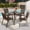 5pcsPlastic-Brown, variant on Seizeen 7-Piece Outdoor Table and Chairs, Patio Table Set with 6 Rattan Chairs, All-weather Outdoor Patio Dining Sets Rectangular Metal Table with Acacia Wood Top, Umbrella Hole, Gray