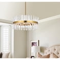 thumbnail image 3 of Serephina 25 inch crystal round pendant light in satin gold, 3 of 9