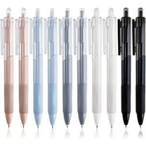 RETON 10 PCS Gel Ink Pens 0.5mm, Retractable Black Ink Pens with Comfortable Grip Fine Point Tip, Smooth Writing Pens for Office Home, 5 Colors