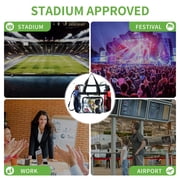 Wallfire 12 Clear PVC Messenger Bag Heavy Duty See Through Tote NFL AAF Stadium Approved Handbag Transparent Pouch Hand Bags Top Handle & Adjustable Shoulder Strap Black