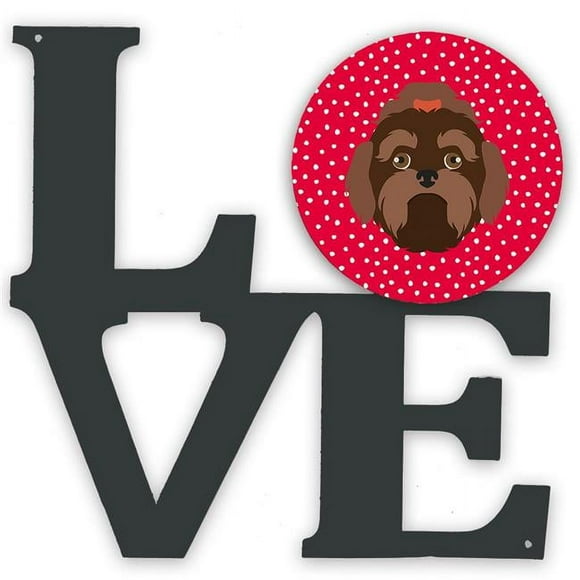Carolines Treasures CK5233WALV 11.5 x 11.75 in. Russian Lapdog Love Metal Artwork Wall Decor