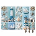 thumbnail image 2 of Coastal Nautical Placemats Set of 12, Beach Anchor Lighthouse Starfish Table Mats Washable Heat-Resistant Non-Slip Place Mats for Kitchen Dinner Table Indoor Outdoor Decor,13x19 Inch Blue, 2 of 9