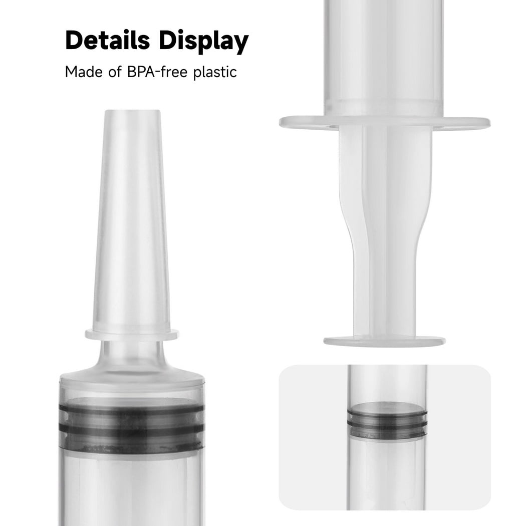 100 Pack 20ml Syringes with Tip Cap, Reusable Party Syringe, Durable Jello Shot Containers, Party Liquid Syringe for Jello Shot, Halloween, Christmas, Bachelorette Parties, Nurses