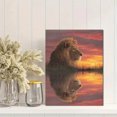 thumbnail image 2 of Lion Sunset Reflection Canvas Wall Art 15.75x11.81 Inches, 2 of 8