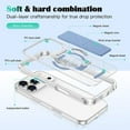 thumbnail image 3 of ELEHOLD Transparent Phone Case For iPhone 17 Pro Max, Slim Wrist Strap Invisible Kickstand Mag-Safe Magnetic Charging Drop Protection Shockproof Clear Phoen Case ,Blue, 3 of 8