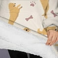 thumbnail image 3 of Oversized Wearable Blanket Hoodie,Golden Retriever with Bones and Paws Sherpa Blanket Hoodie with Super Pockets,Super Warm Fuzzy Pullover for Women & Men, 3 of 6