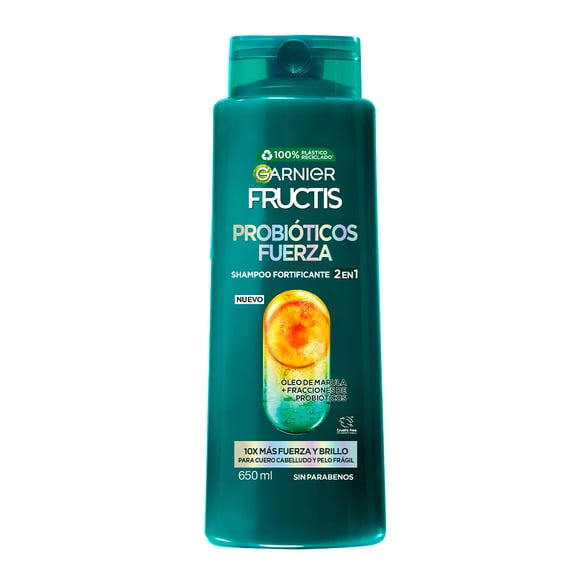 Shampoo 2 en 1 Garnier Fructis probióticos fuerza 650 ml