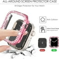 thumbnail image 3 of Dwitch 2-Pack Bling Compatible for Apple Watch Series Cases 41mm iWatch Series 9/8/7, Sparkle Bling Cover Diamond Bumper Protective Case for iWatch Series 9 8 7 (41mm, Pink/Black), 3 of 7