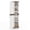 Brown and White, variant on Costway Slim Storage Cabinet with Single Door, Plastic Kitchen Pantry with 4 Shelves Gray and White