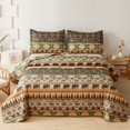 thumbnail image 4 of Green Essen Rustic Microfiber Quilt, Queen - 90"x90" Moose Bear Cabin Decor, 4 of 6