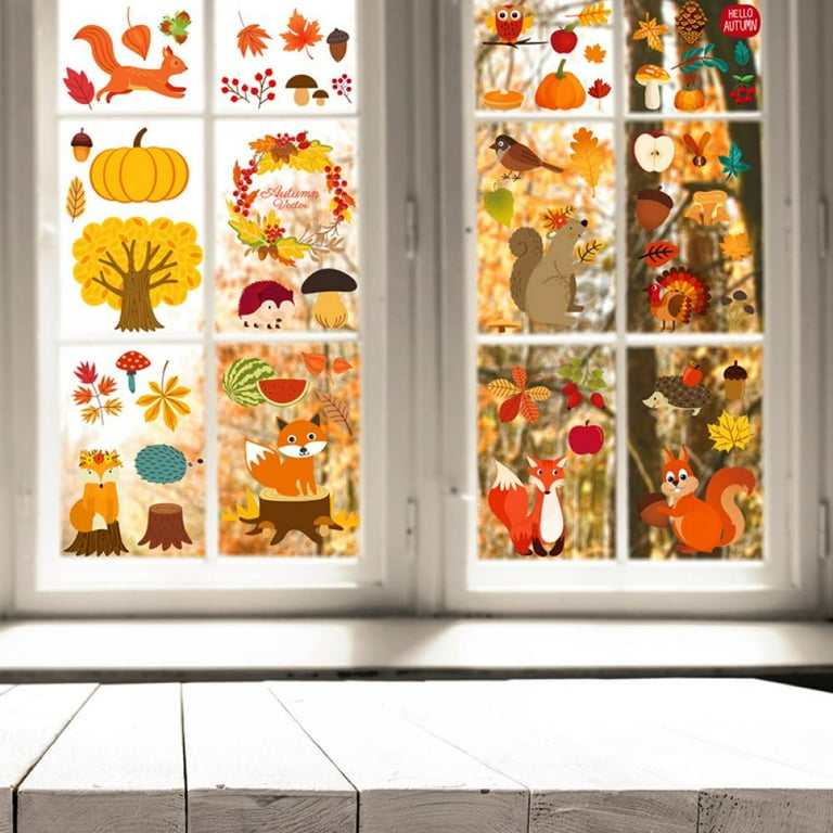 Fall Window Clings Thanksgiving Window Clings Fall Window - Temu