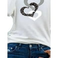 thumbnail image 4 of FASHIONWT Women Pure Color Print Long Sleeve Pullover Top Loose Base T-Shirt, 4 of 4